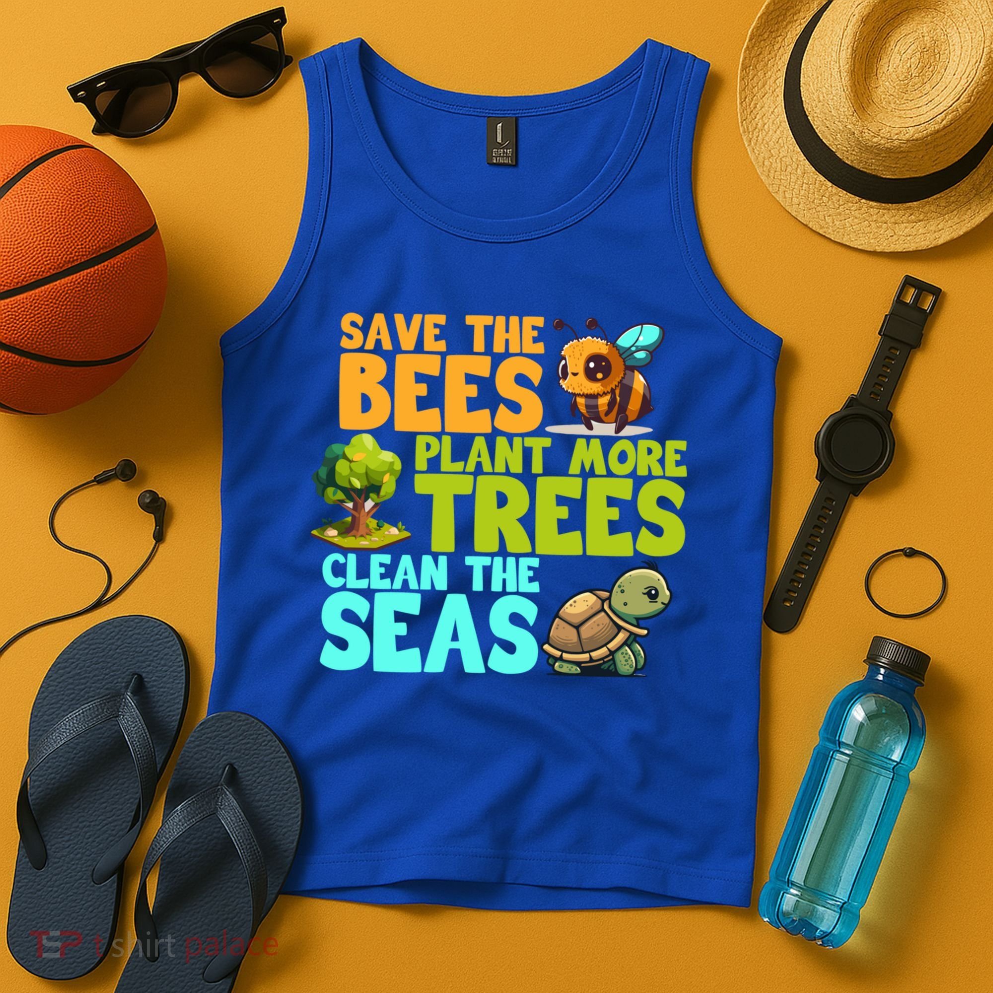 Save The Bees Plant More Trees Clean The Seas Earth Day Gift Tank Top