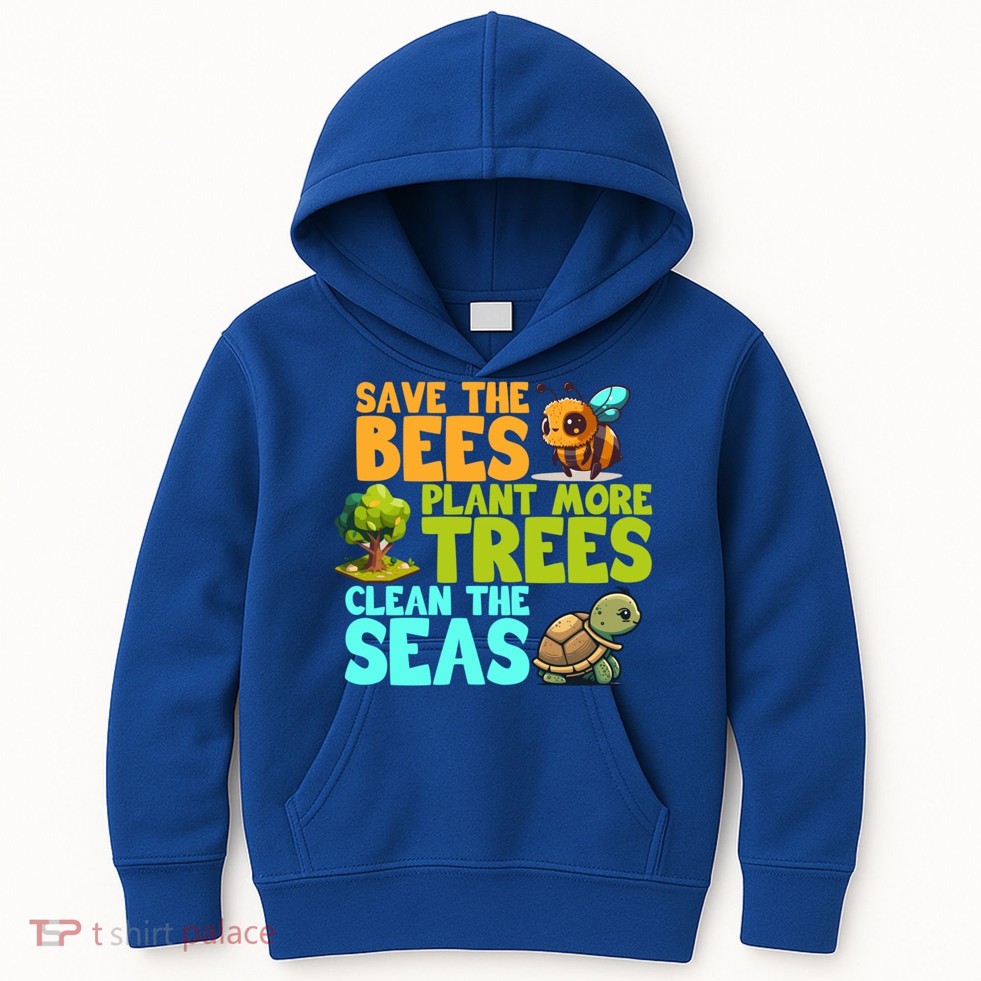 Save The Bees Plant More Trees Clean The Seas Earth Day Gift Kids Hoodie