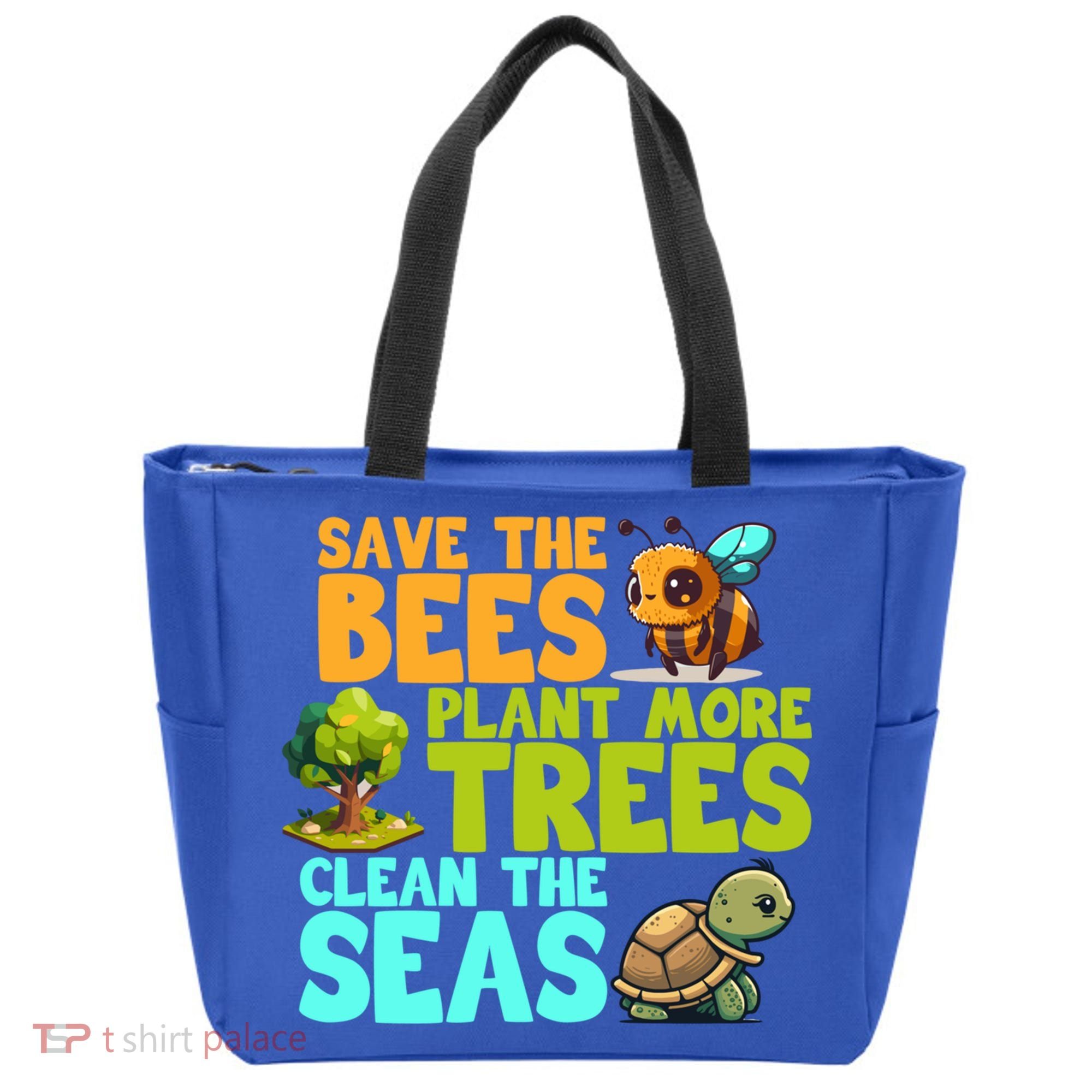 Save The Bees Plant More Trees Clean The Seas Earth Day Gift Tote Bag