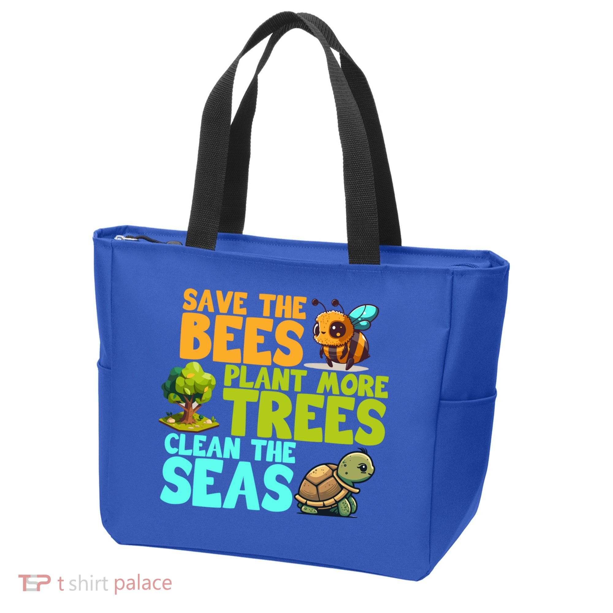 Save The Bees Plant More Trees Clean The Seas Earth Day Gift Tote Bag