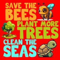 Save The Bees Plant More Trees Clean The Seas Earth Day Gift Santa Hat thumb 1
