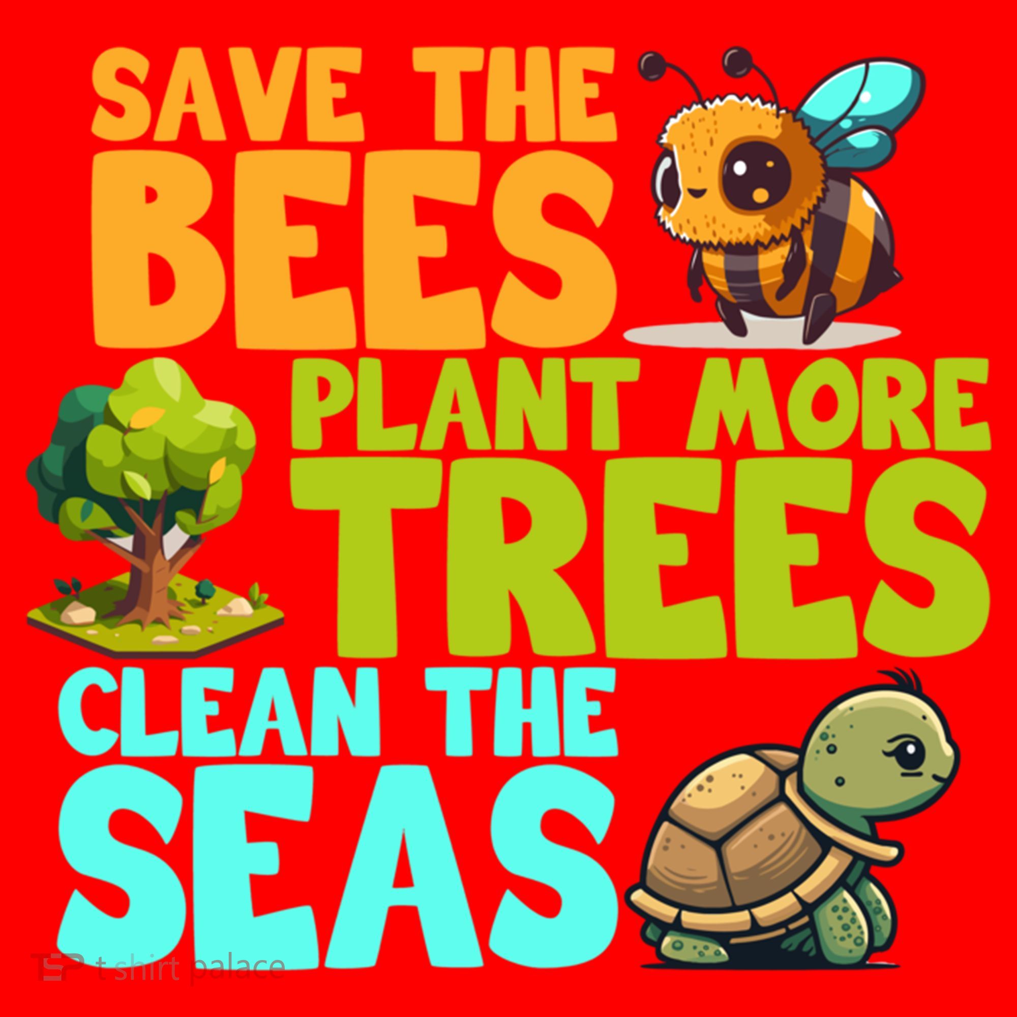 Save The Bees Plant More Trees Clean The Seas Earth Day Gift Santa Hat