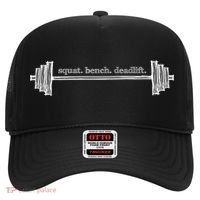 Strength Training Barbell Weightlifting Retro Gym Gift Hat thumb 0