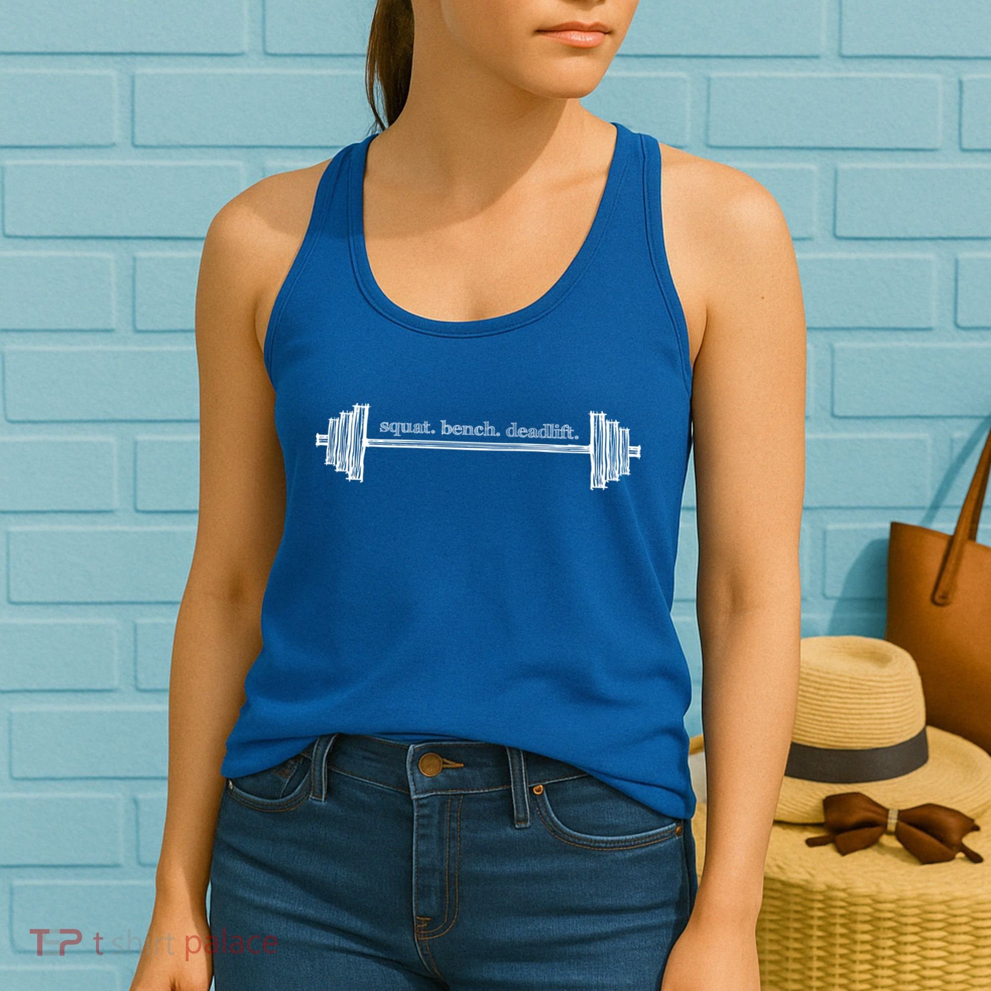 Strength Training Barbell Weightlifting Retro Gym Gift Women's Tank Top