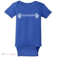Strength Training Barbell Weightlifting Retro Gym Gift Baby Bodysuit thumb 0
