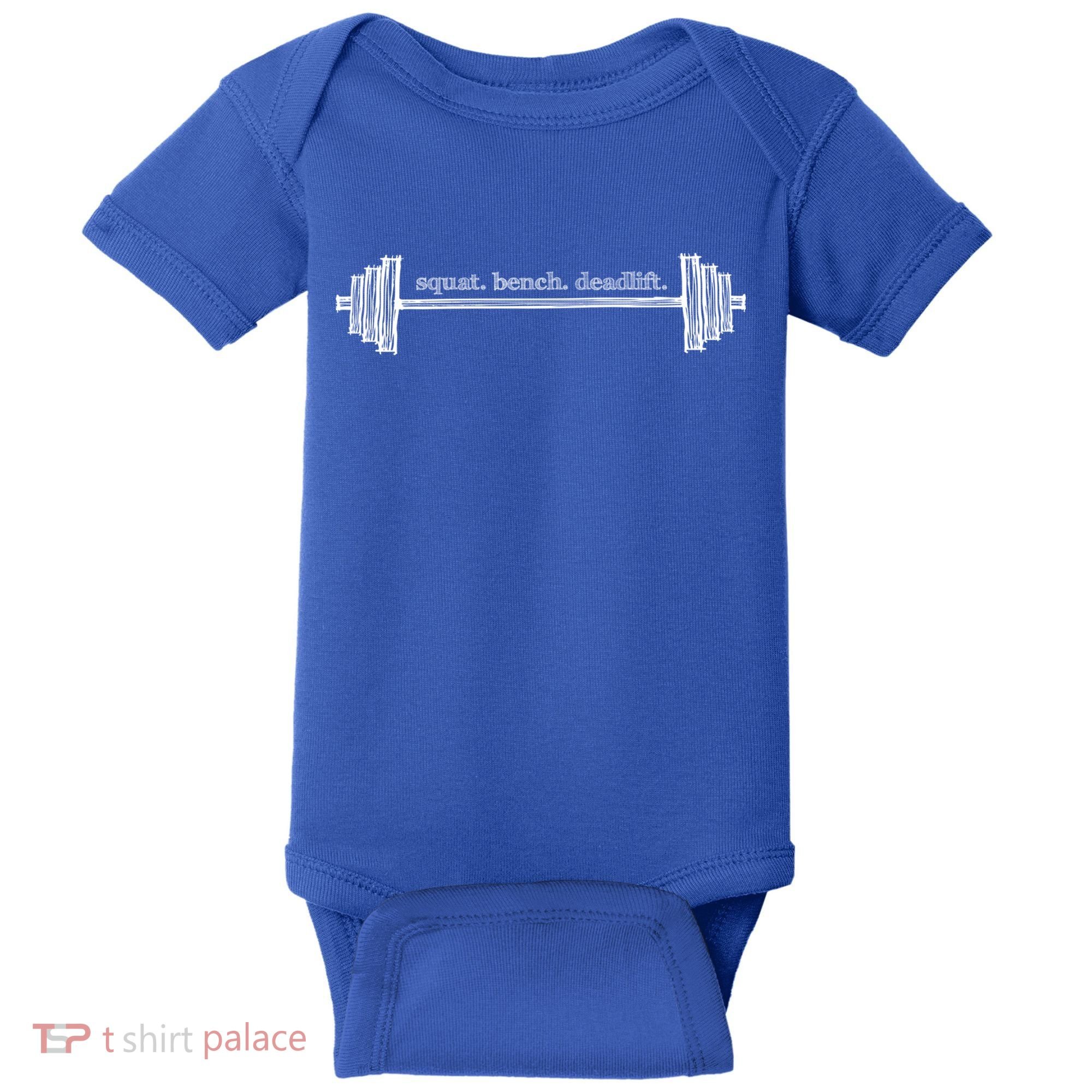 Strength Training Barbell Weightlifting Retro Gym Gift Baby Bodysuit