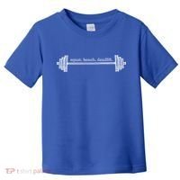 Strength Training Barbell Weightlifting Retro Gym Gift Toddler T-Shirt thumb 0