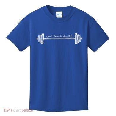 Strength Training Barbell Weightlifting Retro Gym Gift Kids T-Shirt