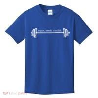 Strength Training Barbell Weightlifting Retro Gym Gift Kids T-Shirt thumb 0