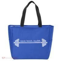 Strength Training Barbell Weightlifting Retro Gym Gift Tote Bag thumb 0