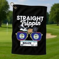 Straight Trippin Belize Vacation Travel Trip Matching Golf Towel thumb 1