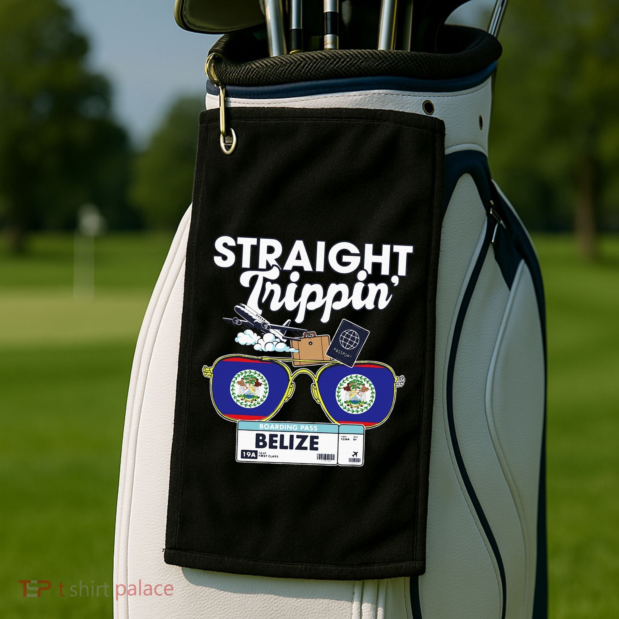Straight Trippin Belize Vacation Travel Trip Matching Golf Towel