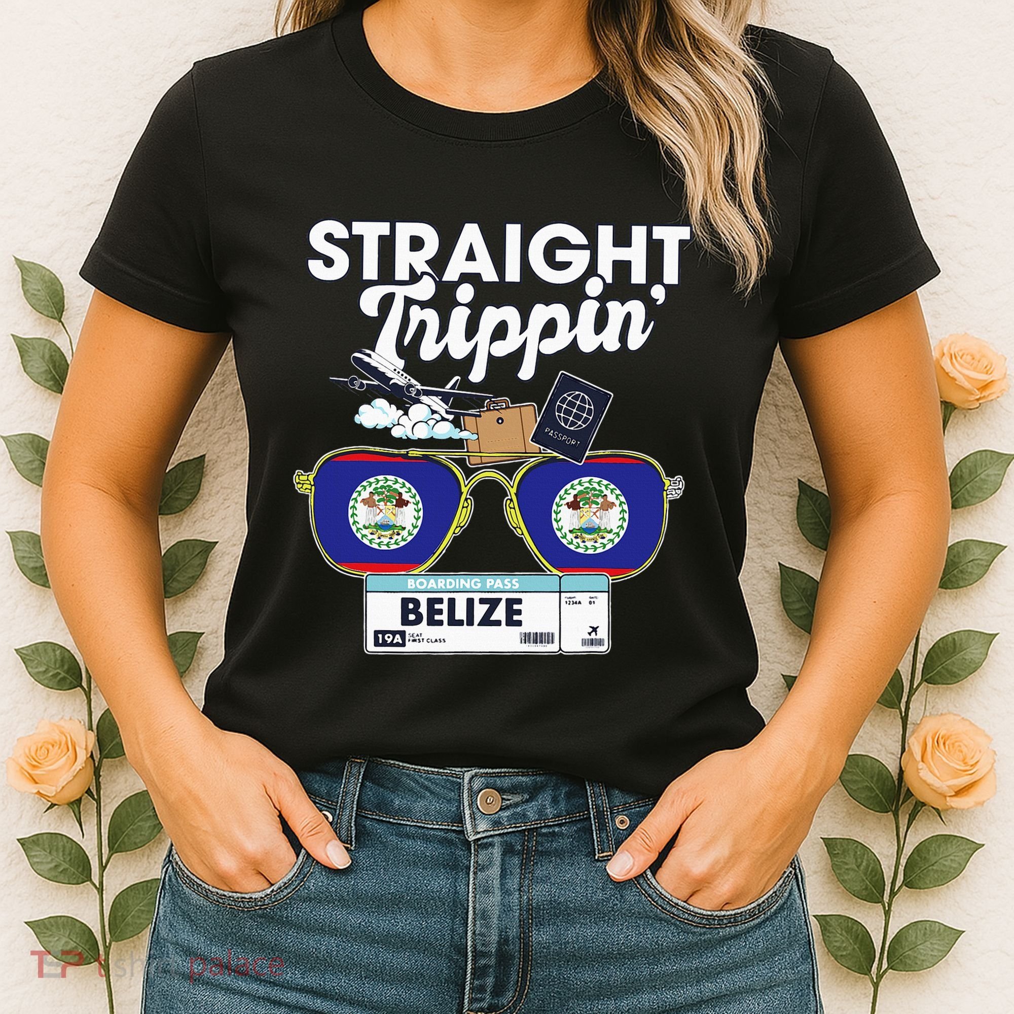 Straight Trippin Belize Vacation Travel Trip Matching Women's T-Shirt