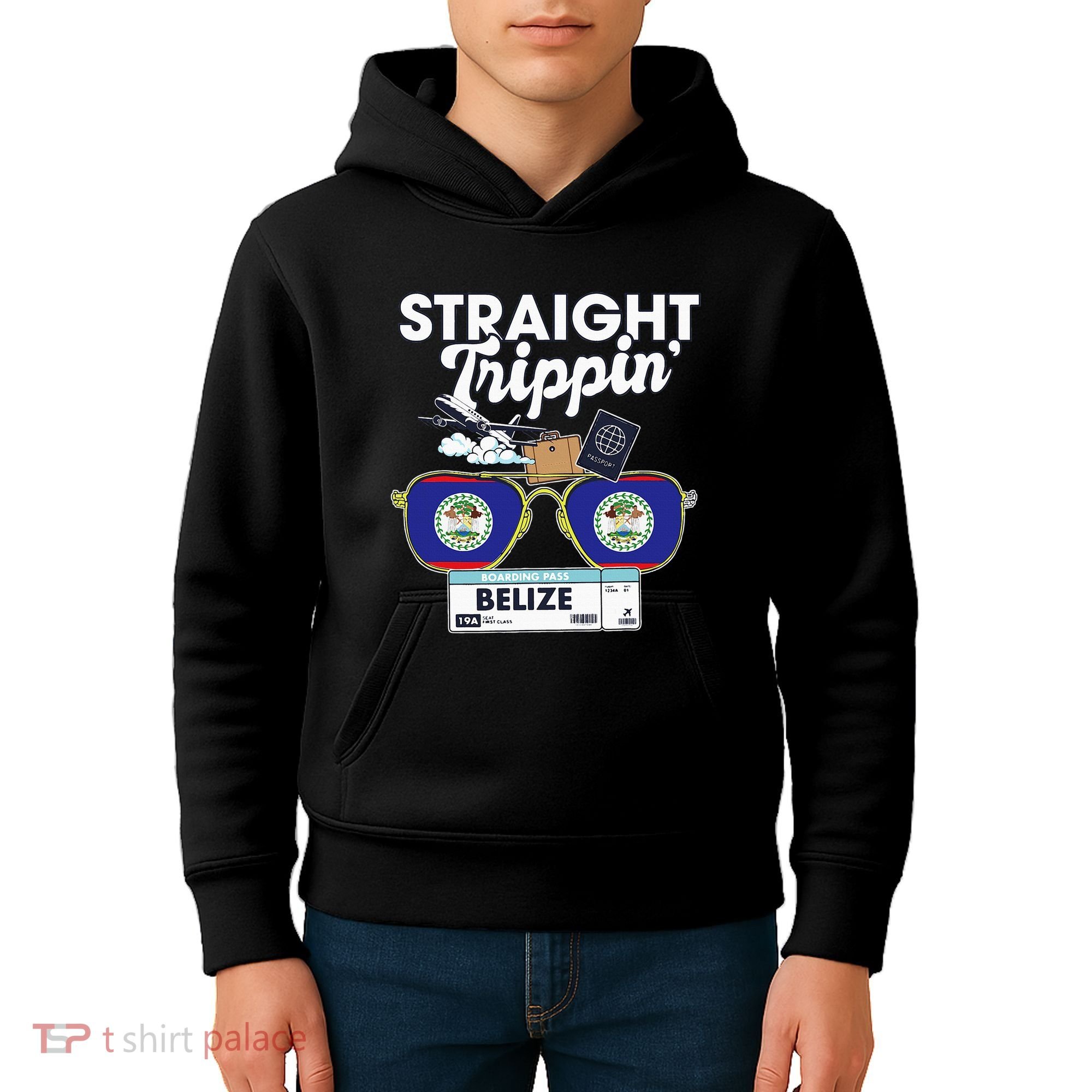 Straight Trippin Belize Vacation Travel Trip Matching Kids Hoodie