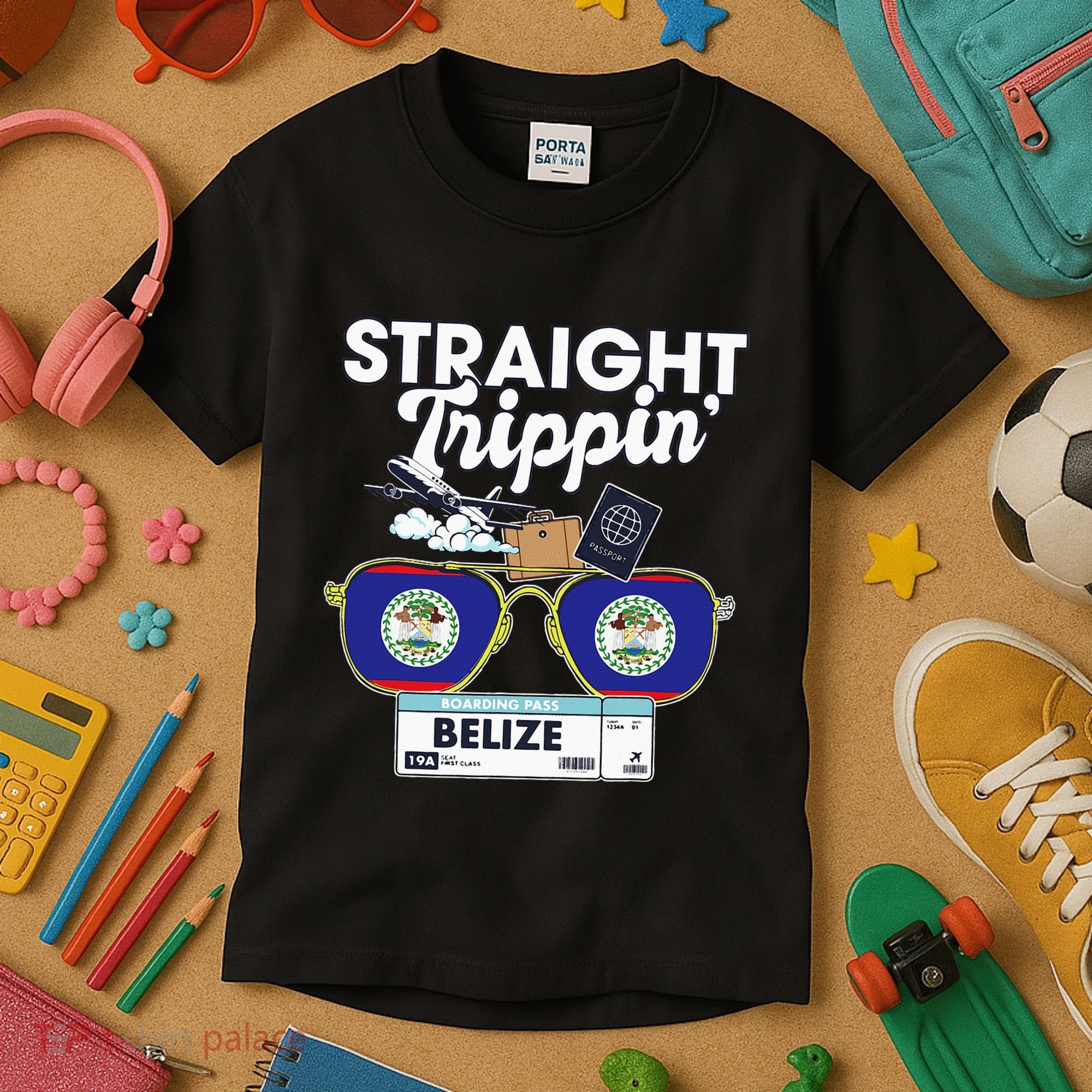 Straight Trippin Belize Vacation Travel Trip Matching Kids T-Shirt