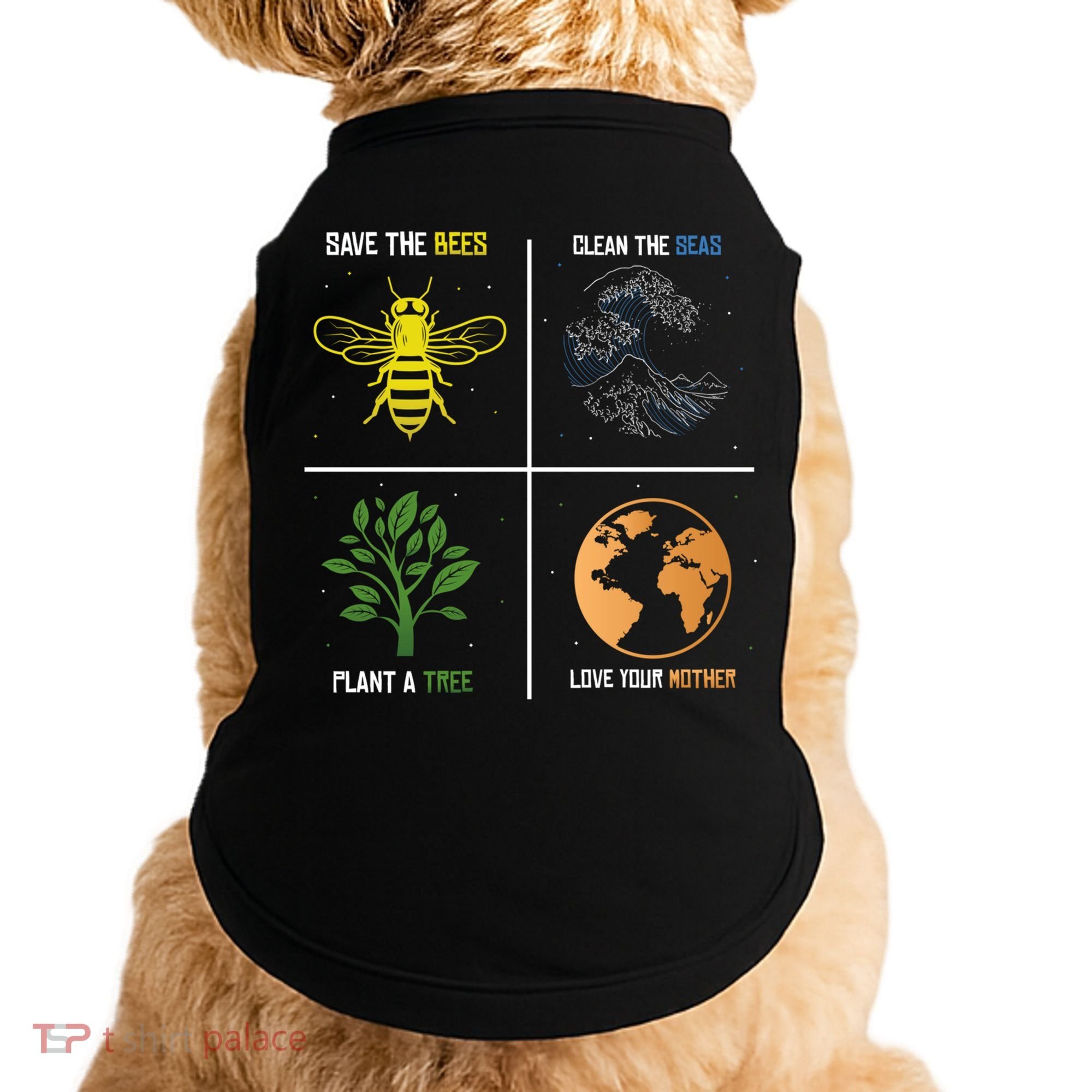 Save The Bees Plant More Trees Earth Day Gift Doggie Tank