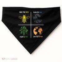 Save The Bees Plant More Trees Earth Day Gift USA-Made Doggie Bandana thumb 0