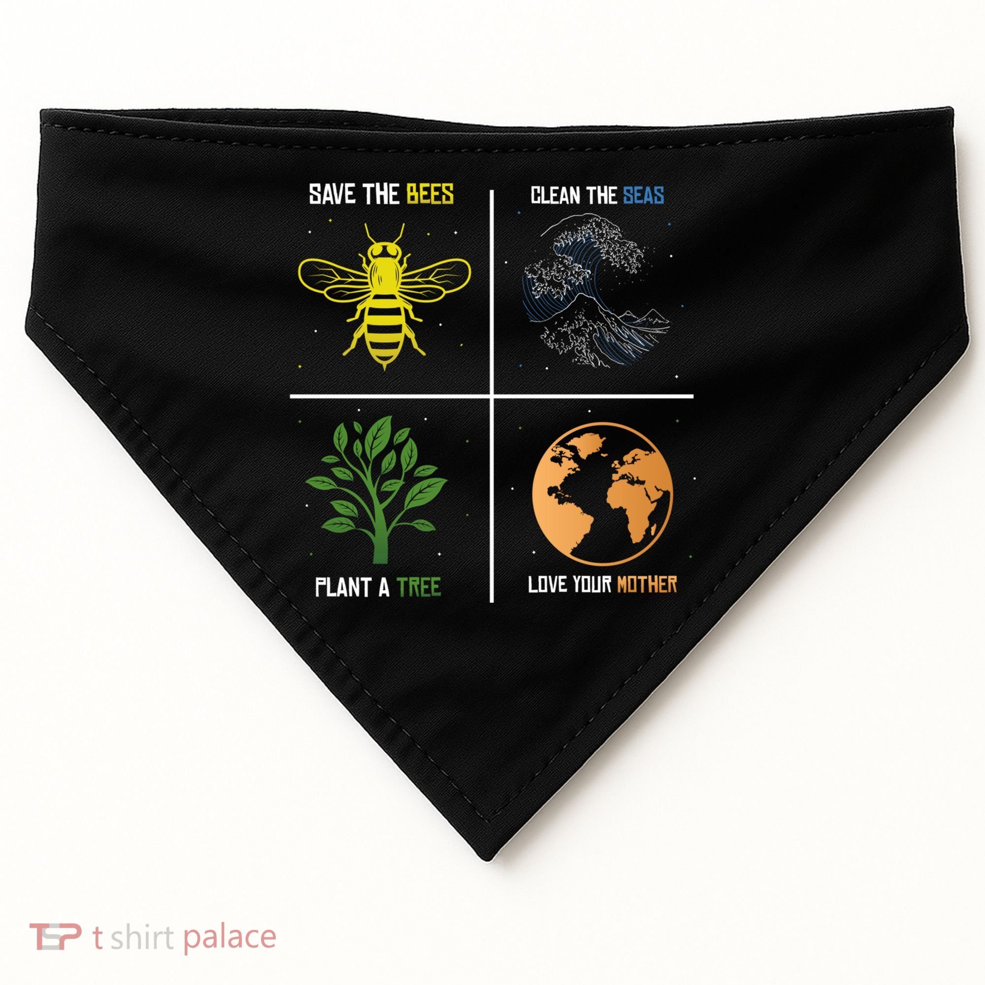 Save The Bees Plant More Trees Earth Day Gift USA-Made Doggie Bandana