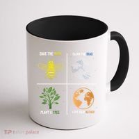 Save The Bees Plant More Trees Earth Day Gift Coffee Mug thumb 1