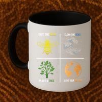 Save The Bees Plant More Trees Earth Day Gift Coffee Mug thumb 2