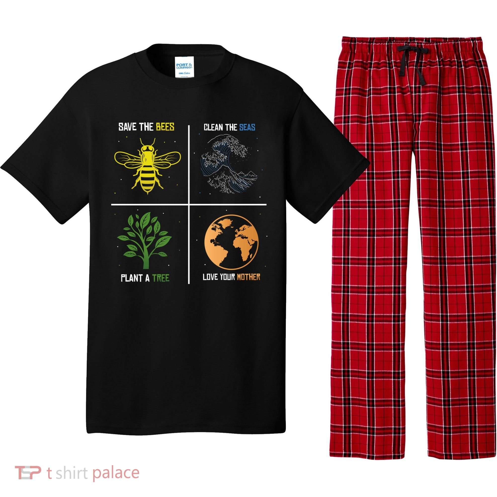 Save The Bees Plant More Trees Earth Day Gift Pajama Set