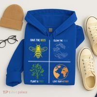 Save The Bees Plant More Trees Earth Day Gift Hoodie thumb 4