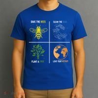 Save The Bees Plant More Trees Earth Day Gift T-Shirt thumb 3