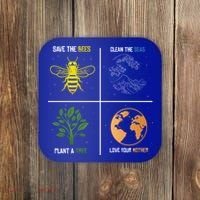 Save The Bees Plant More Trees Earth Day Gift Coaster thumb 0