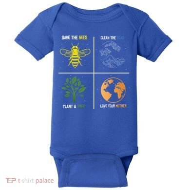 Save The Bees Plant More Trees Earth Day Gift Baby Bodysuit
