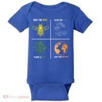 Save The Bees Plant More Trees Earth Day Gift Baby Bodysuit thumb 0