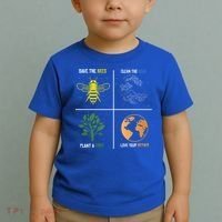 Save The Bees Plant More Trees Earth Day Gift Toddler T-Shirt thumb 2