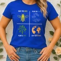 Save The Bees Plant More Trees Earth Day Gift Women's T-Shirt thumb 2