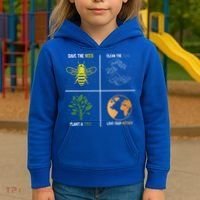Save The Bees Plant More Trees Earth Day Gift Kids Hoodie thumb 3