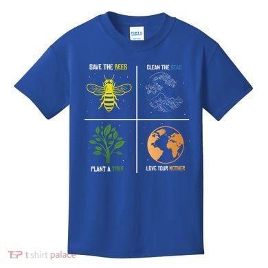Save The Bees Plant More Trees Earth Day Gift Kids T-Shirt