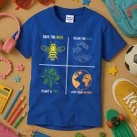 Save The Bees Plant More Trees Earth Day Gift Kids T-Shirt thumb 3
