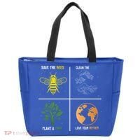 Save The Bees Plant More Trees Earth Day Gift Tote Bag thumb 0