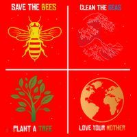 Save The Bees Plant More Trees Earth Day Gift Santa Hat thumb 1