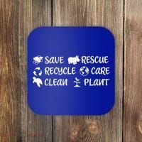 Save The Bees Rescue Rhino Recycle Care Clean The Earth Seas Great Gift Coaster thumb 0