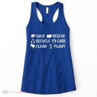 Save The Bees Rescue Rhino Recycle Care Clean The Earth Seas Great Gift Women's Tank Top thumb 0