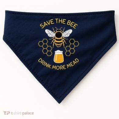Save The Bees Drink More Mead Funny Craft Beer Brew USA-Made Doggie Bandana