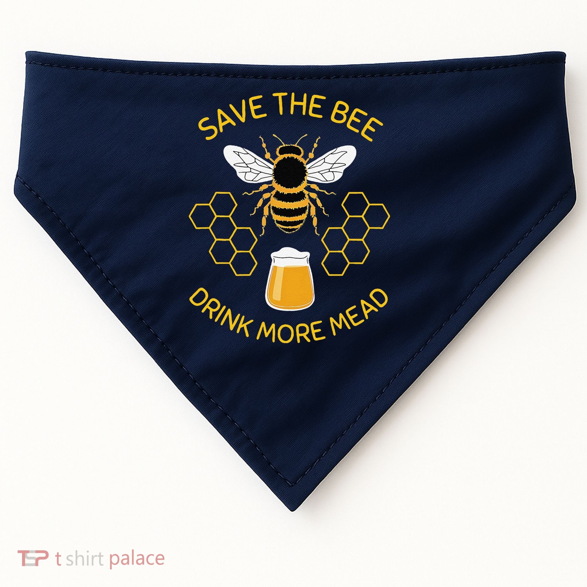 Save The Bees Drink More Mead Funny Craft Beer Brew USA-Made Doggie Bandana