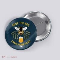 Save The Bees Drink More Mead Funny Craft Beer Brew Button thumb 0