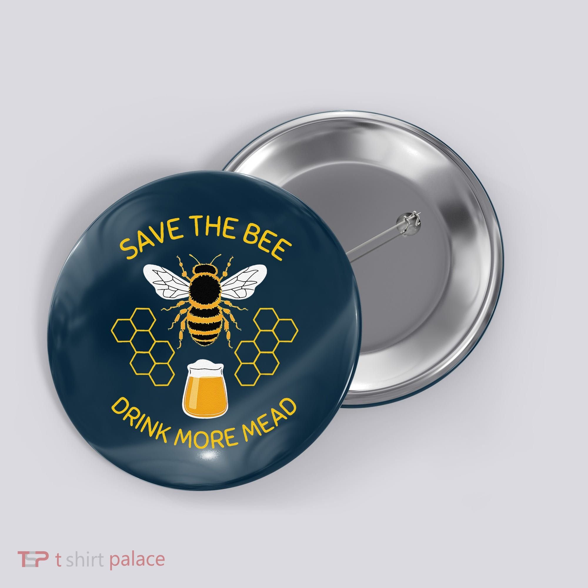 Save The Bees Drink More Mead Funny Craft Beer Brew Button