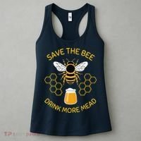 Save The Bees Drink More Mead Funny Craft Beer Brew Women's Tank Top thumb 3