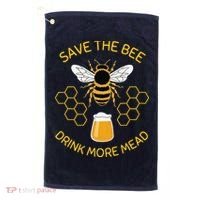 Save The Bees Drink More Mead Funny Craft Beer Brew Golf Towel thumb 0