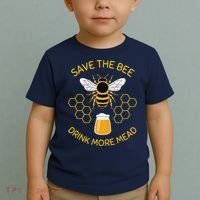Save The Bees Drink More Mead Funny Craft Beer Brew Toddler T-Shirt thumb 2