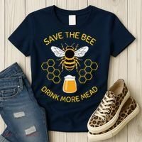 Save The Bees Drink More Mead Funny Craft Beer Brew Women's T-Shirt thumb 3