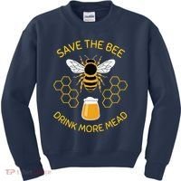 Save The Bees Drink More Mead Funny Craft Beer Brew Kids Sweatshirt thumb 0
