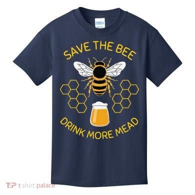 Save The Bees Drink More Mead Funny Craft Beer Brew Kids T-Shirt