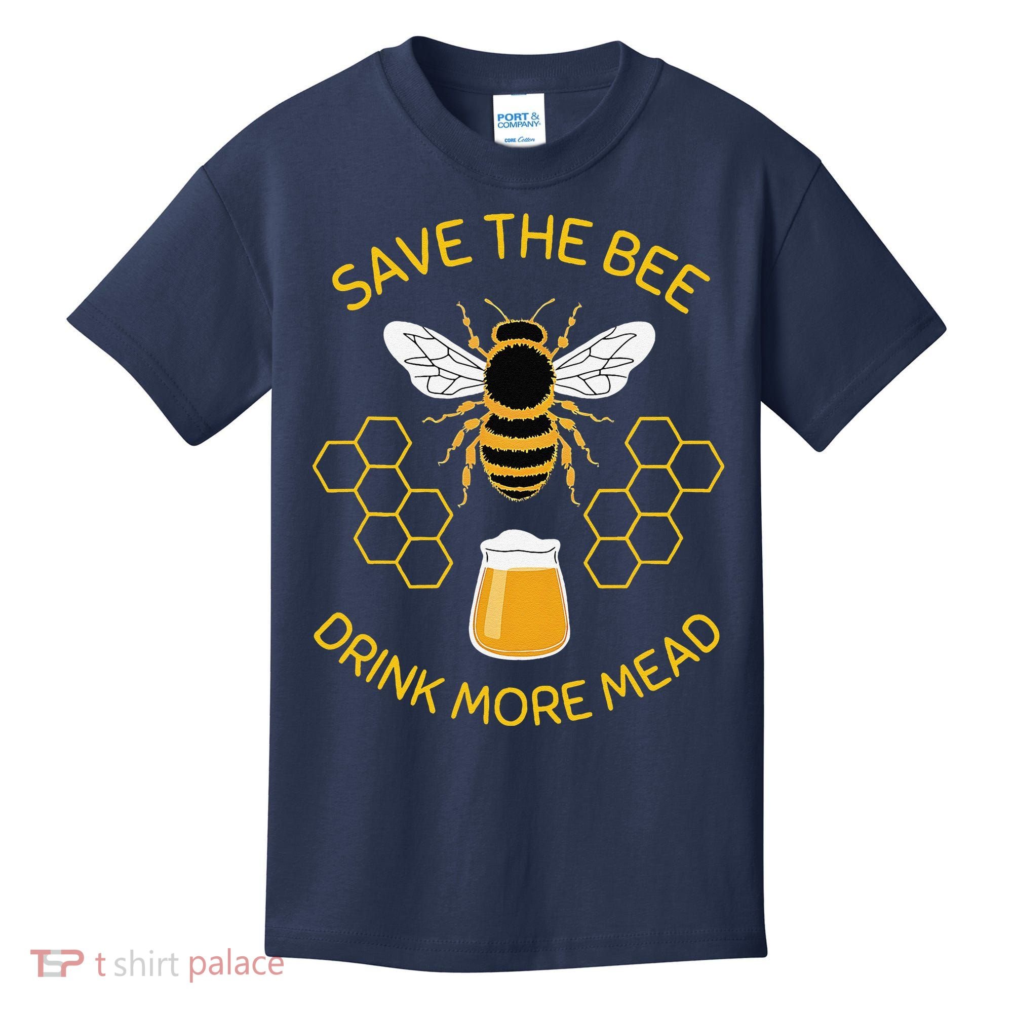 Save The Bees Drink More Mead Funny Craft Beer Brew Kids T-Shirt